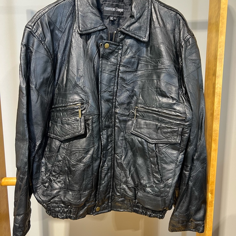 Black Leather Jacket XL